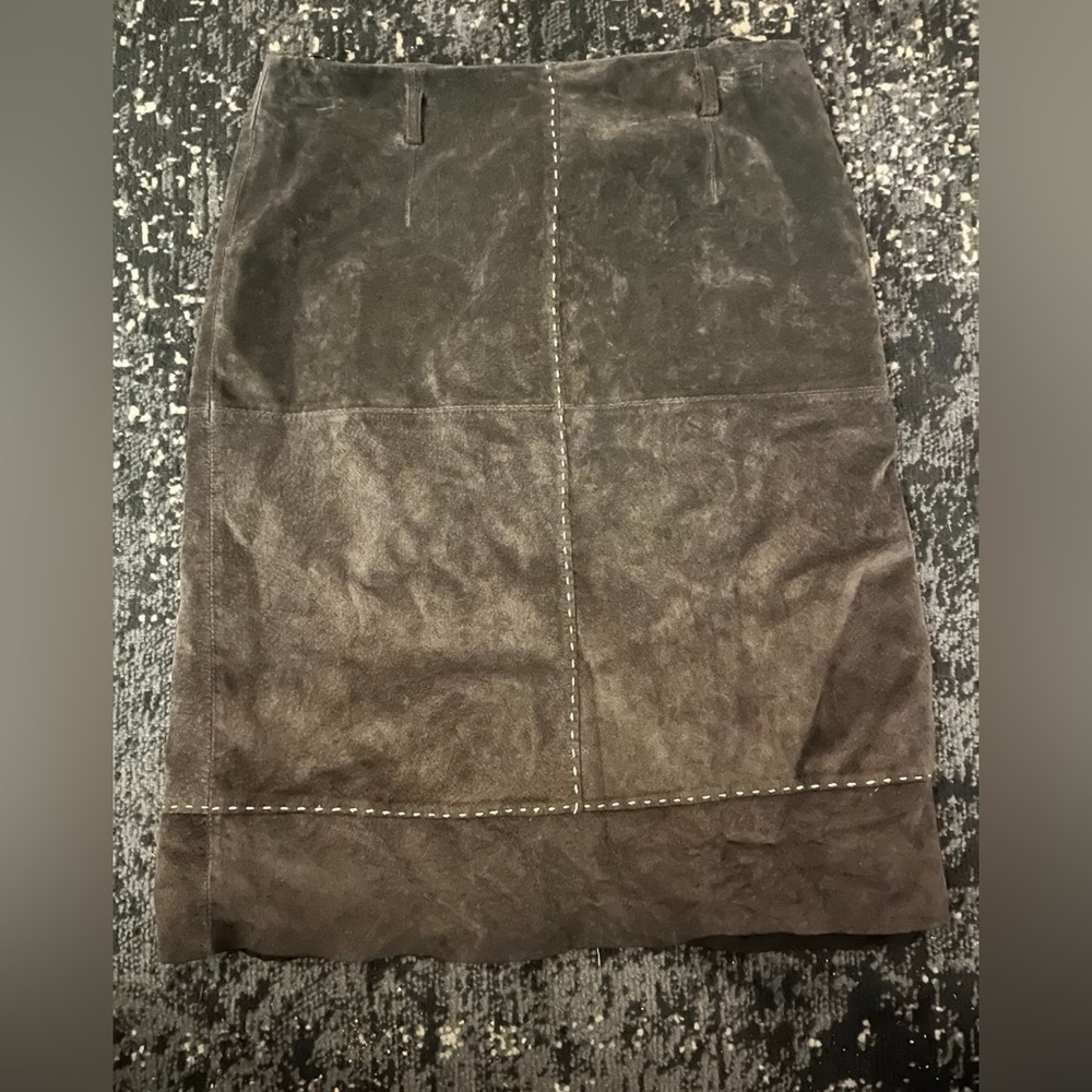 Madison Sudio brown leather skirt